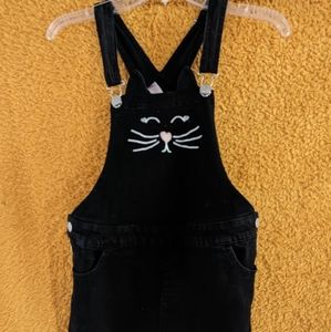 Black denim overall dress